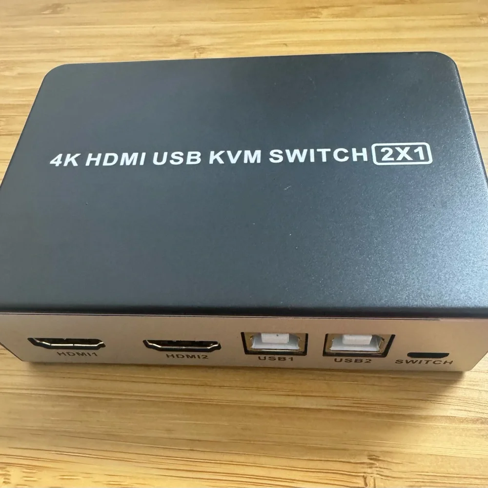 4K 2X1 HDMI USB KVM Switch 2 Port HDMI KVM Selector for 2 Computer Sharing New